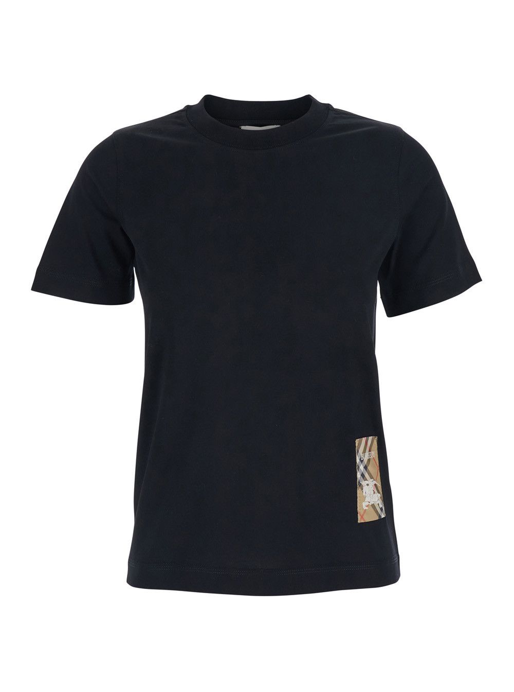 Burberry Black T-Shirt with logo applied on the front in cotton for Women Size S / US 4 / IT 40 - 1 Thumbnail