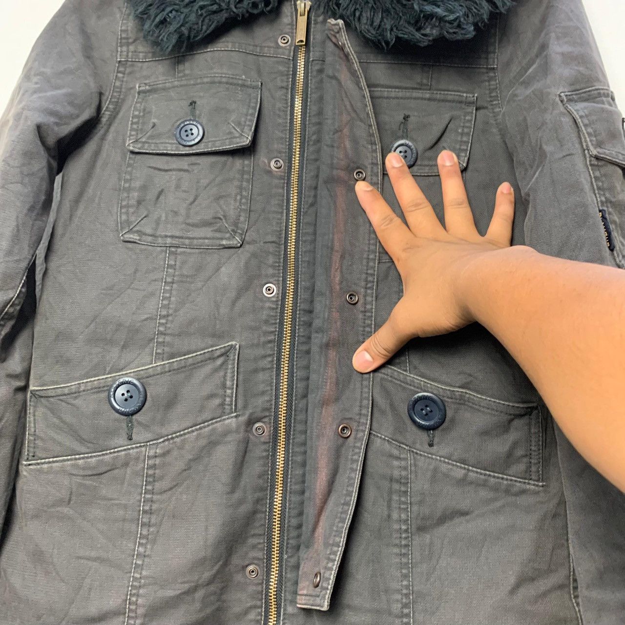 Hysteric Glamour VTG Hysteric Glamour Black Military Fur Collar Parka Jacket Size US S / EU 44-46 / 1 - 12 Thumbnail