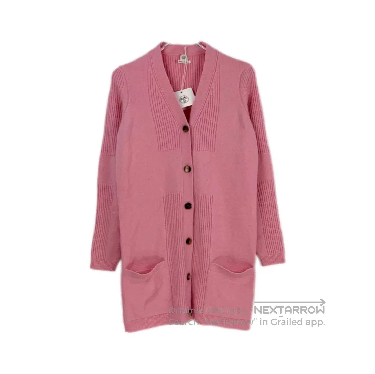 Hermes pink cashmere long cardigan by hermes. Size US S / EU 44-46 / 1 - 1 Thumbnail