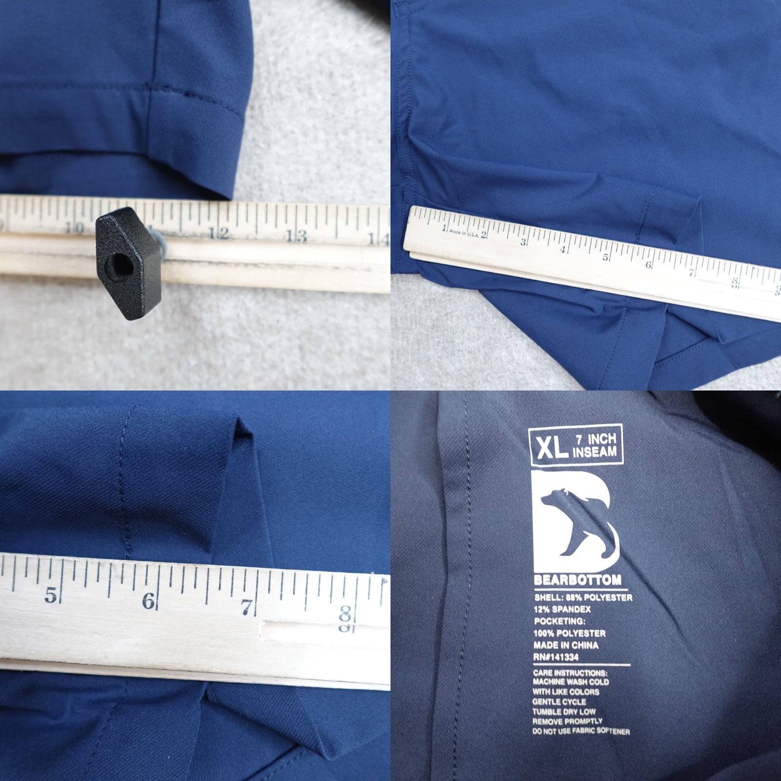 Vintage Bearbottom Shorts Mens XL Blue Solid Deck Short Navy Drawstring NEW Adjustable Size US 36 / EU 52 - 8 Thumbnail