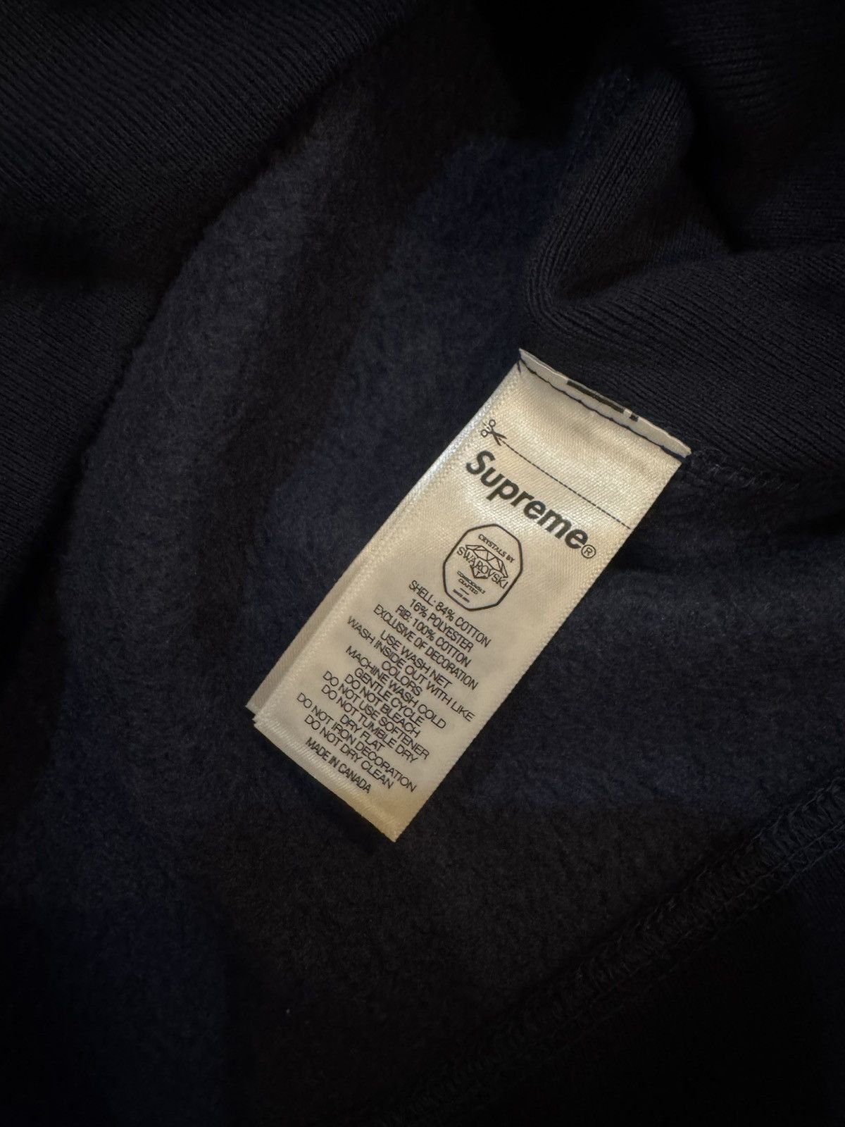 Supreme Supreme Swarovski Motion Logo Hoodie Navy (FW25) - Small Size US S / EU 44-46 / 1 - 12 Thumbnail