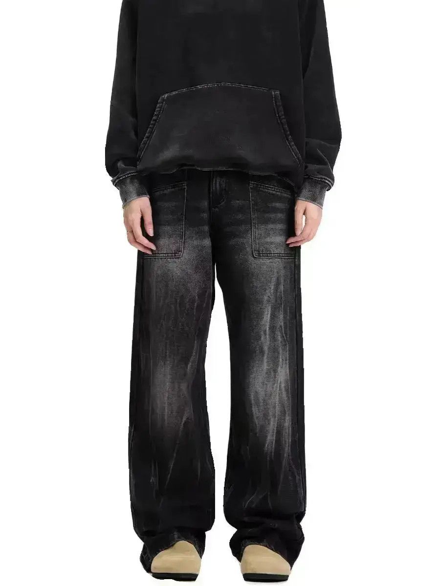 Japanese Brand High Street Design Washed Ash Straight Leg Jeans Size US 32 / EU 48 - 5 Thumbnail
