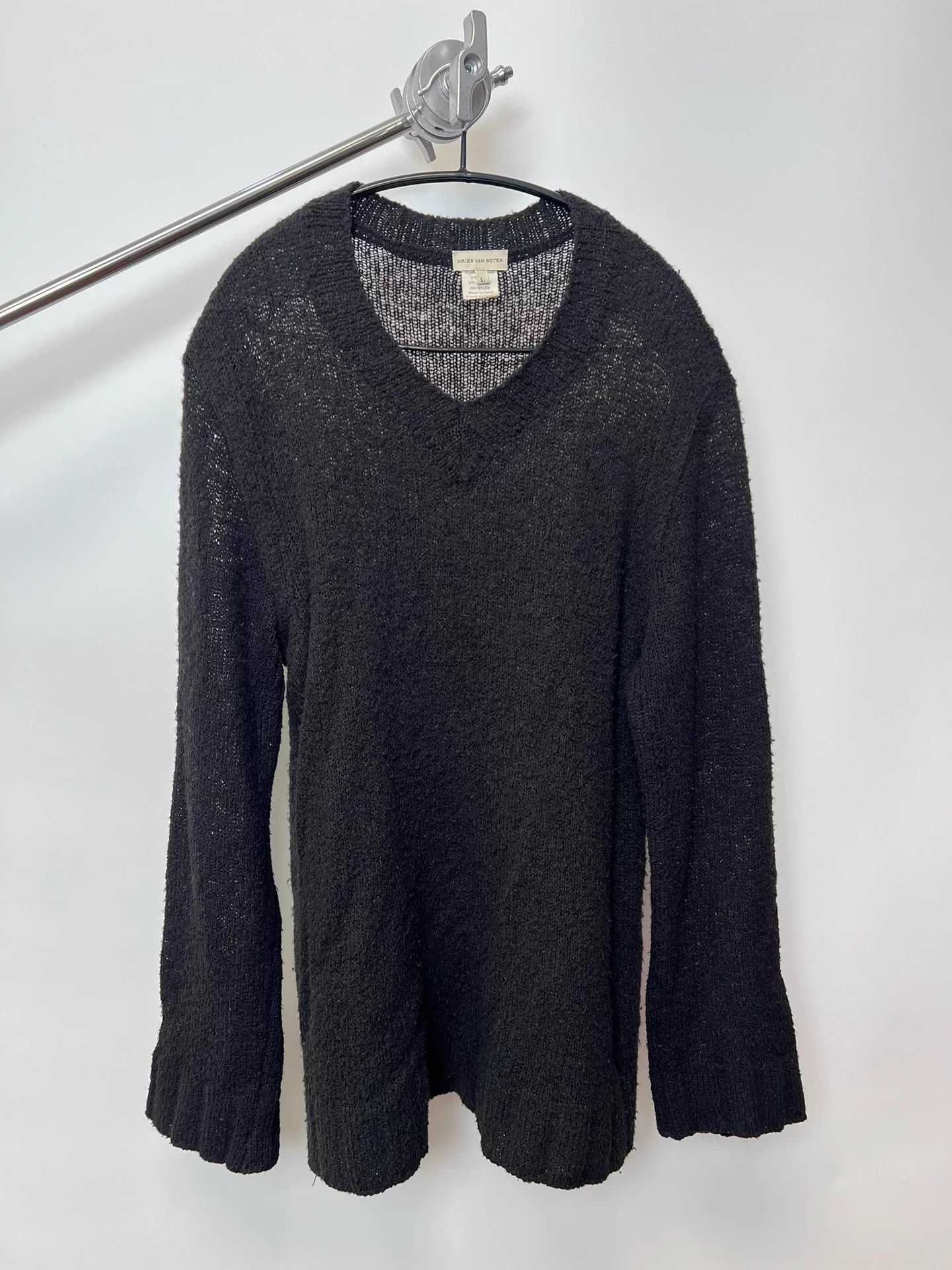 Dries Van Noten Dries Van Noten V-neck wool blend classic sweater Size L / US 10 / IT 46 - 2 Thumbnail