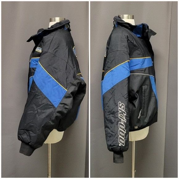 Ski-Doo Vintage 90s Ski-Doo Sno Gear Spellout Black Blue Snowmobile Size XL / US 12-14 / IT 48-50 - 2 Thumbnail