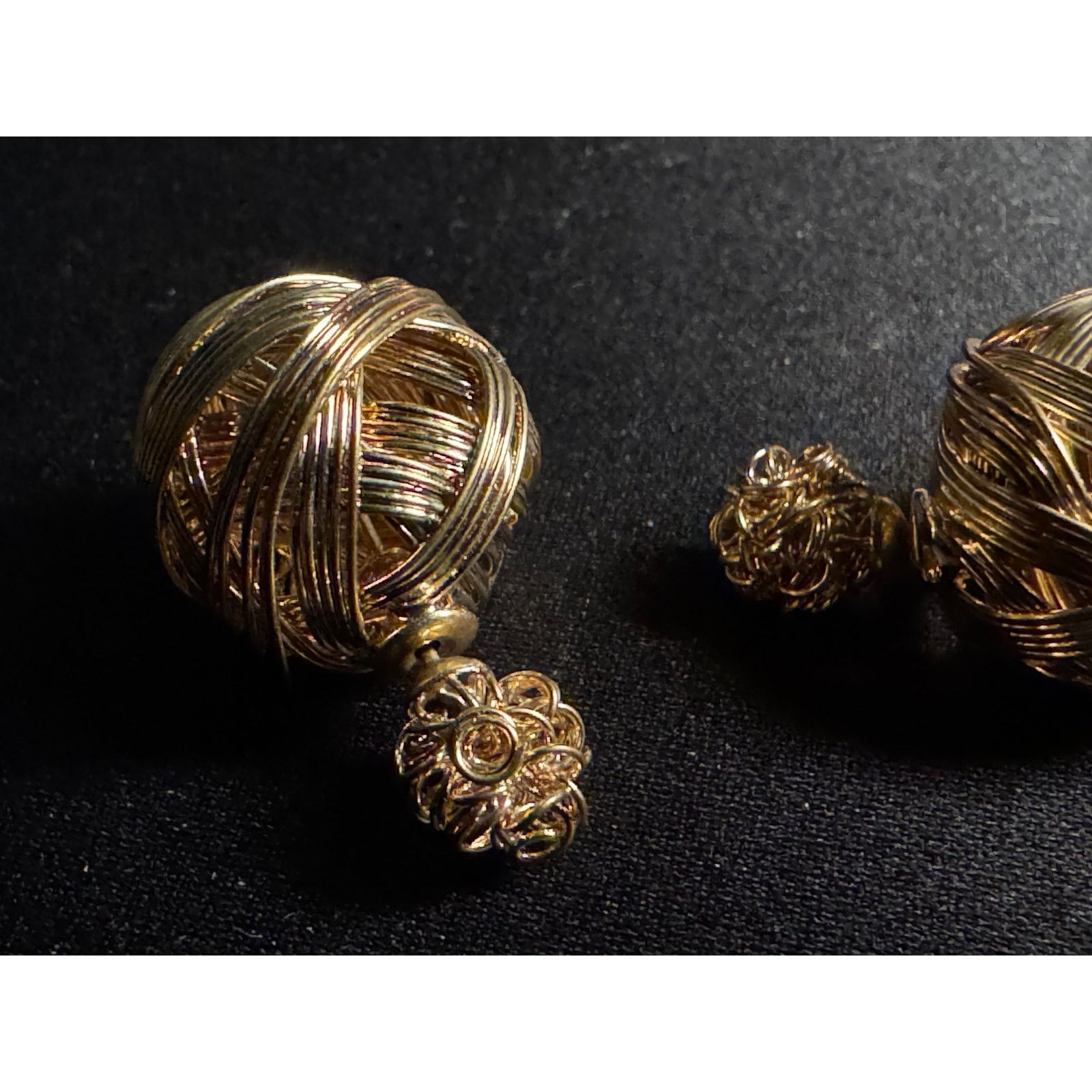 Other Vintage Gold tone Artisan Made Double Sided Post Earrings Size ONE SIZE - 3 Thumbnail