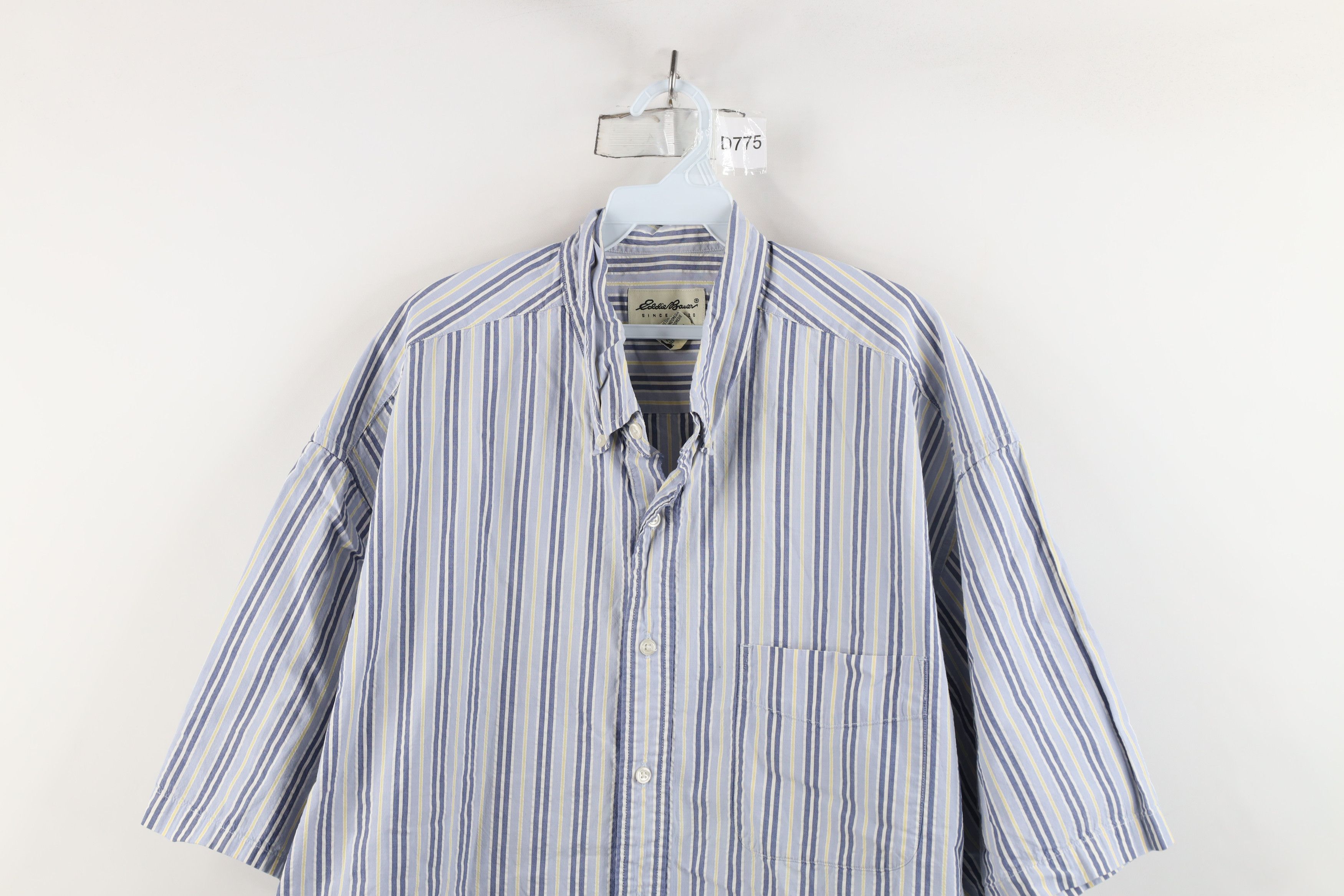 Eddie Bauer × Vintage Vintage 90s Eddie Bauer Seersucker Short Sleeve Button Shirt Size US XXL / EU 58 / 5 - 2 Thumbnail