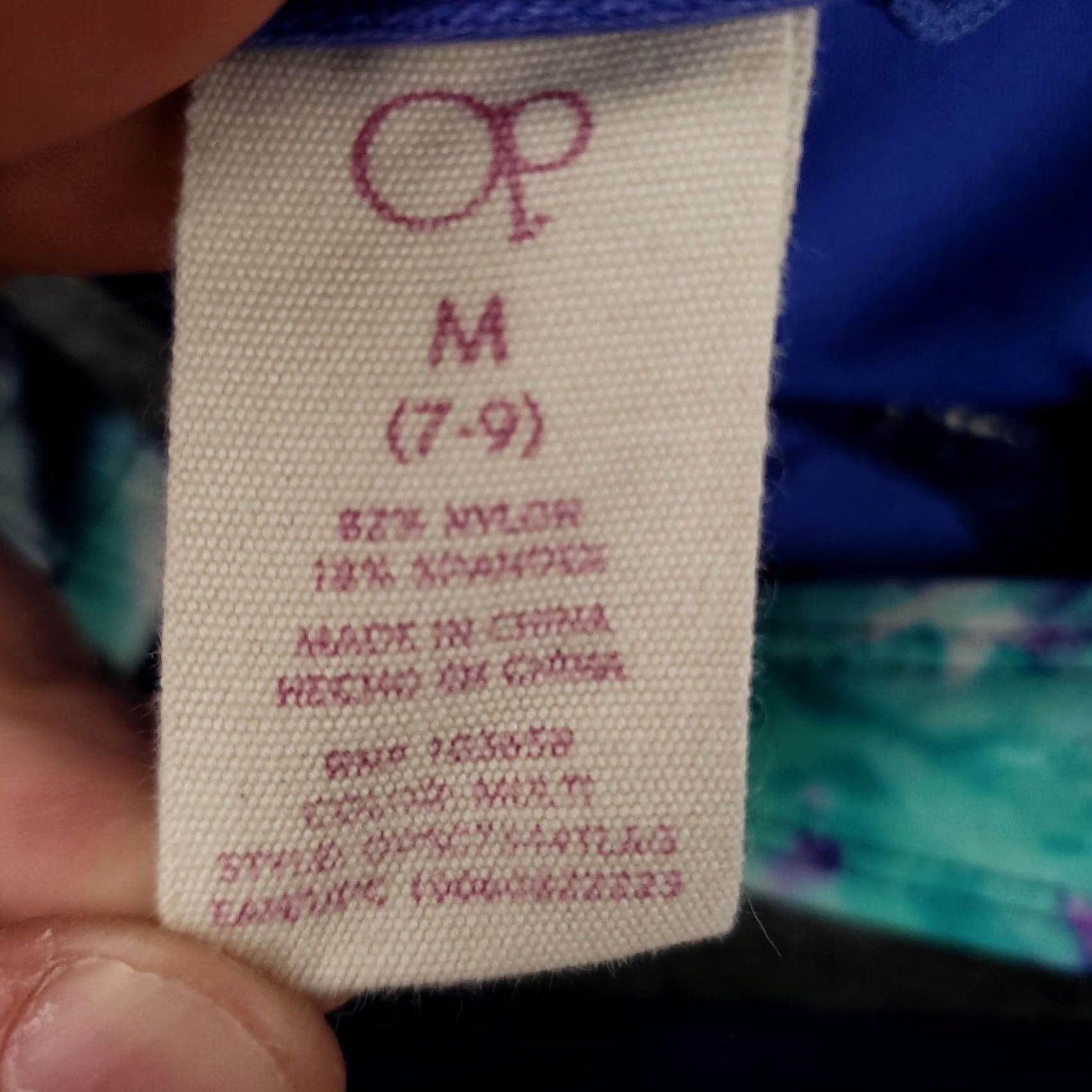 Vintage Op Bikini Top Womens M Medium Blue Tie Dye Halter Back Strap Padded Swimwear Size M / US 6-8 / IT 42-44 - 3 Thumbnail