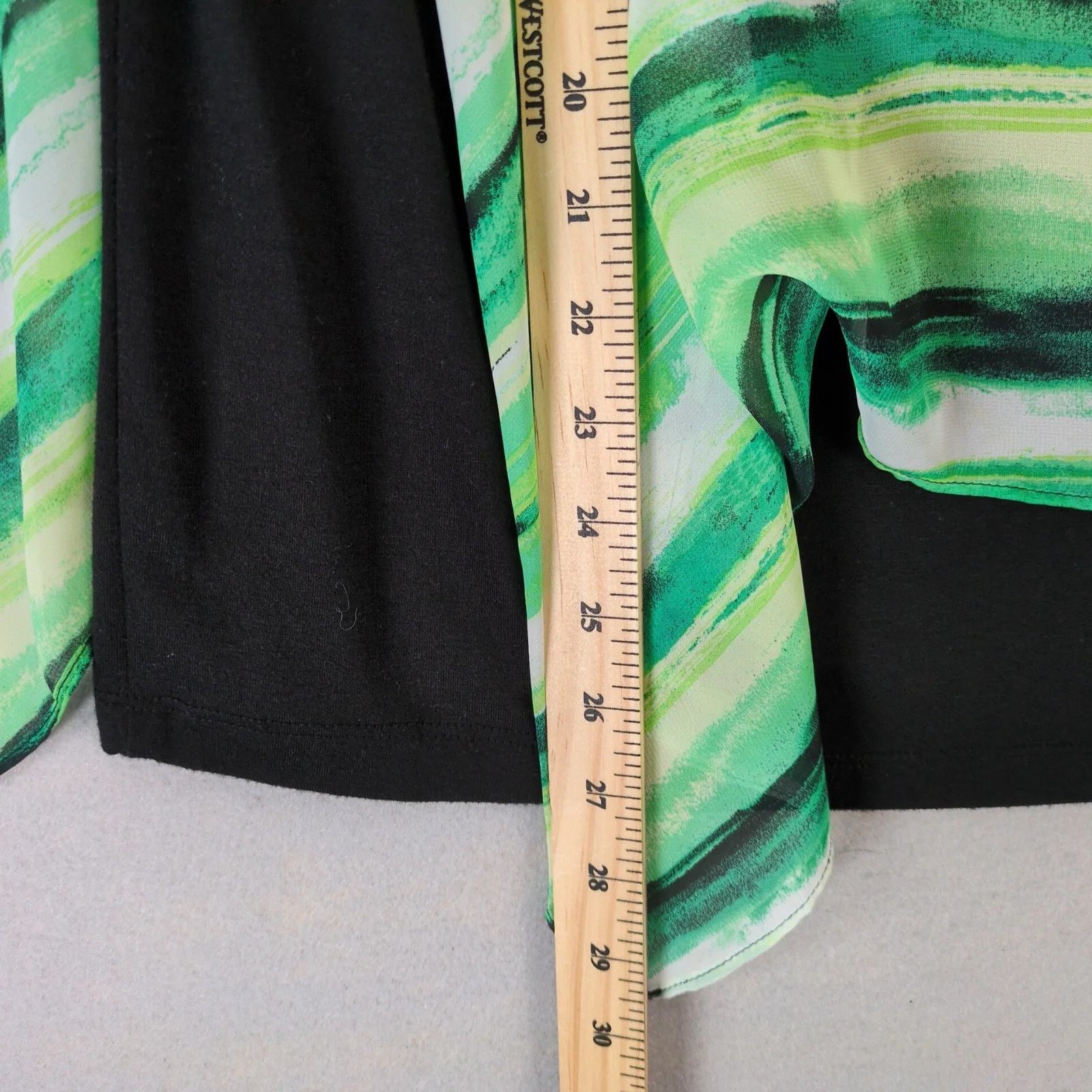 Other IN Studio Green Black Sheer Poncho Overlay Blouse Women's 1X Size XL / US 12-14 / IT 48-50 - 8 Thumbnail