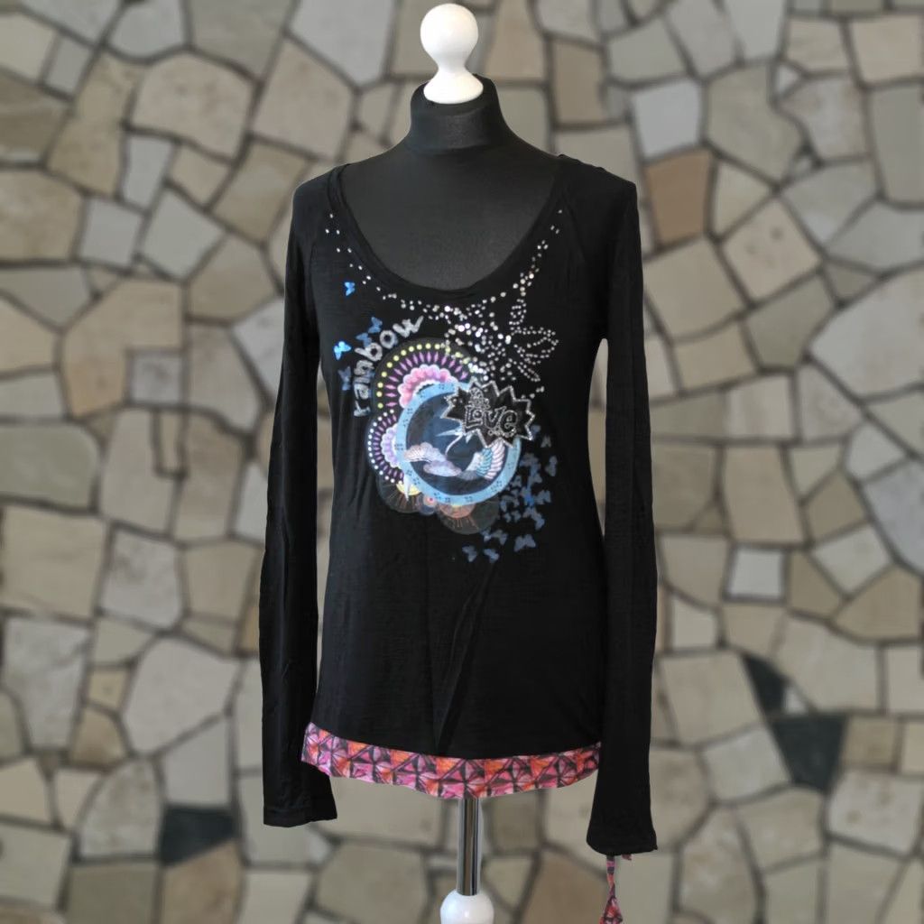 Desigual Desigual Shirt Tunic L Womens Multicoloured Cotton, viscose Round Neck Jumper Modern Tunic Female Women’s Size L Size L / US 10 / IT 46 - 1 Thumbnail
