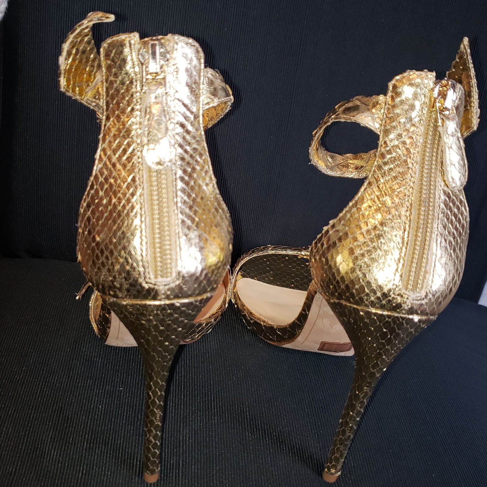 Alexandre Birman $795 List Alexandre Birman Gold toned python spike heels Size US 7.5 / IT 37.5 - 7 Thumbnail