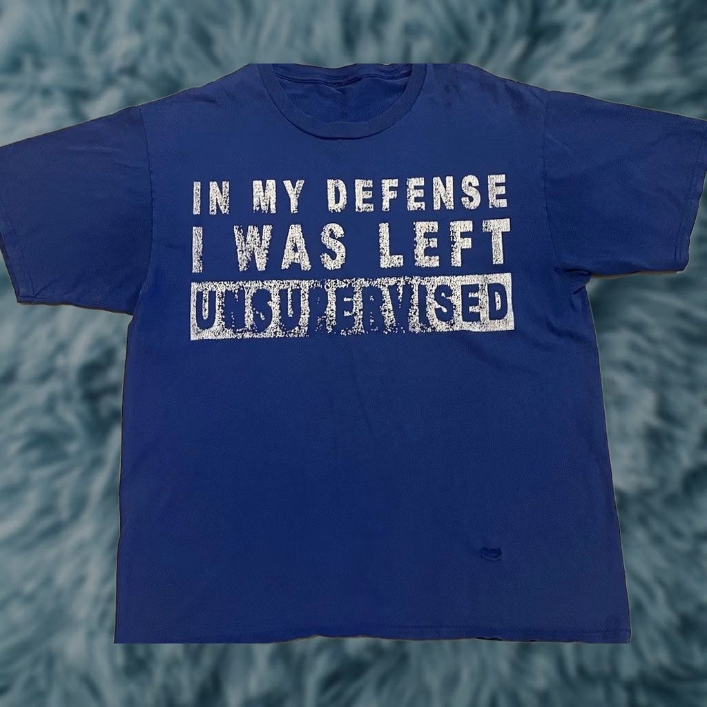 Vintage VINTAGE In My Defense I Was Left Unsupervised Faded Shirt S Funny Saying Humor Y2K 90s Shirt Size US S / EU 44-46 / 1 - 1 Thumbnail