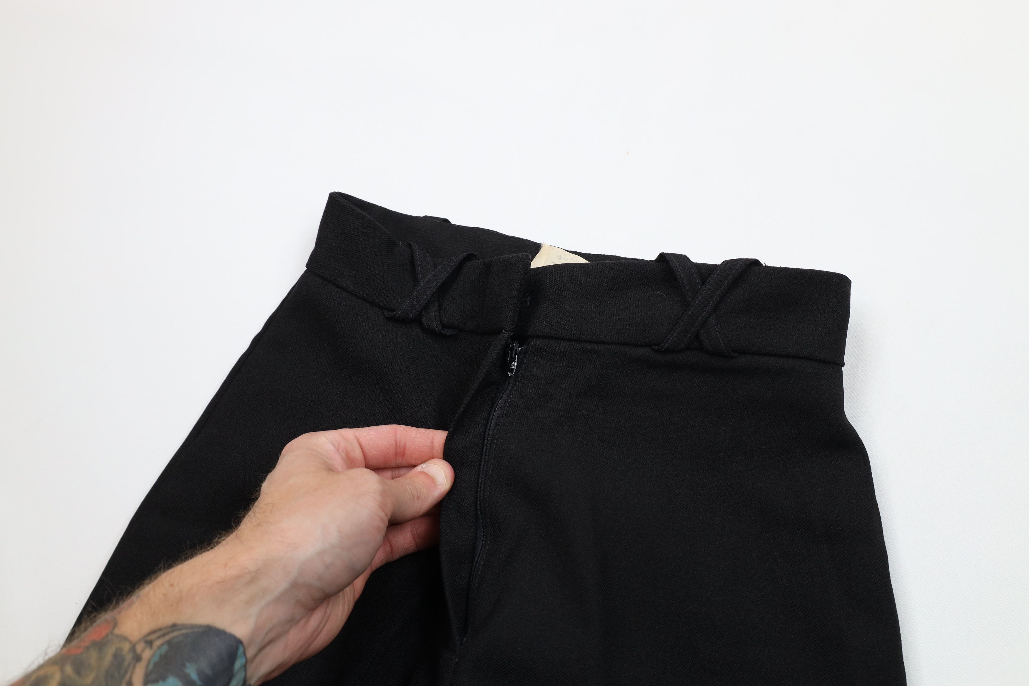 Vintage Vintage 60s 70s Streetwear Wide Leg Bell Bottoms Pants Black Size 25" / US 0 / IT 36 - 6 Thumbnail