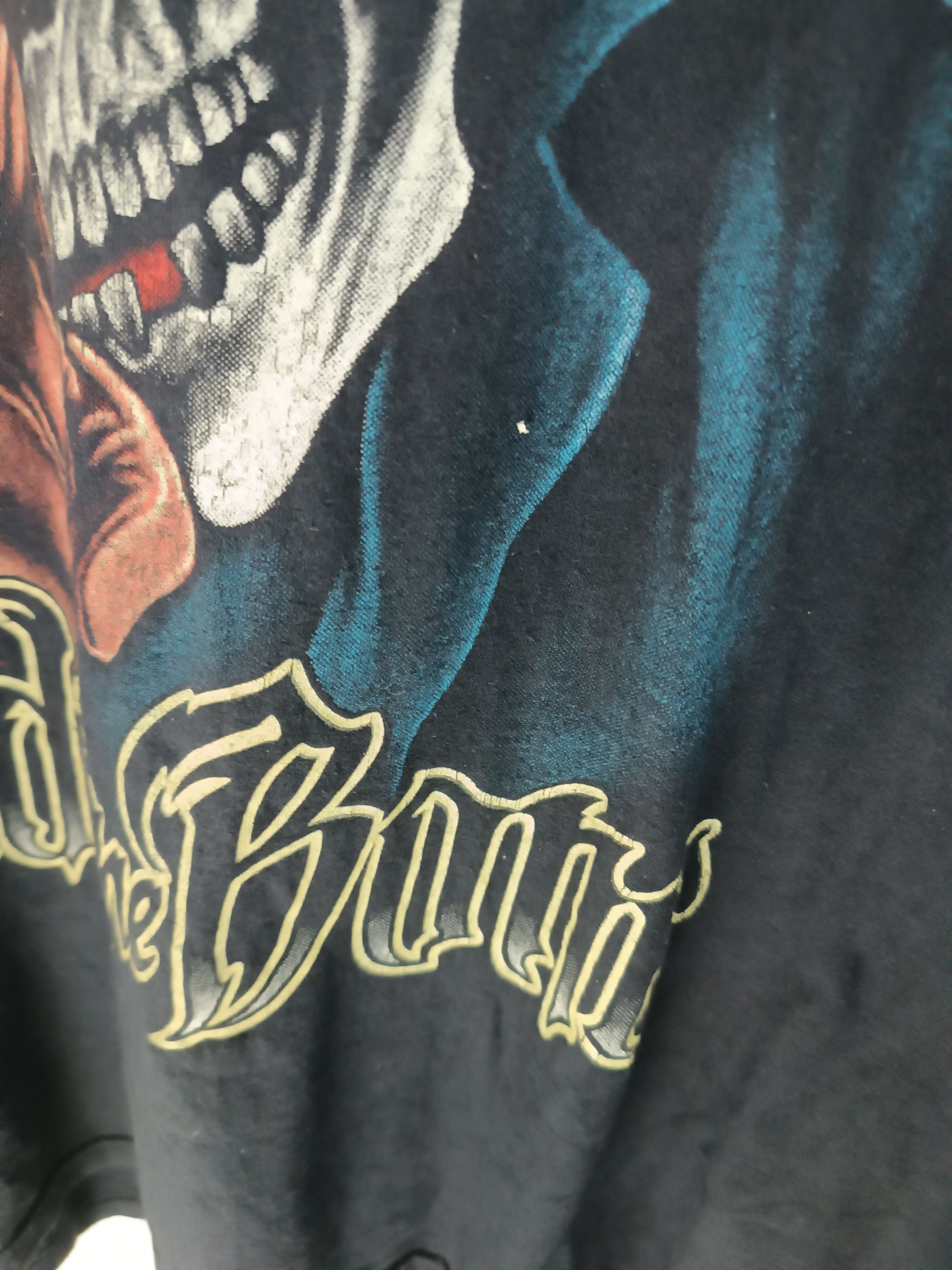 Vintage VINTAGE Y2K BAD TO THE BONE SKULL HORROR FADED ADULT TEE Size US XL / EU 56 / 4 - 12 Thumbnail