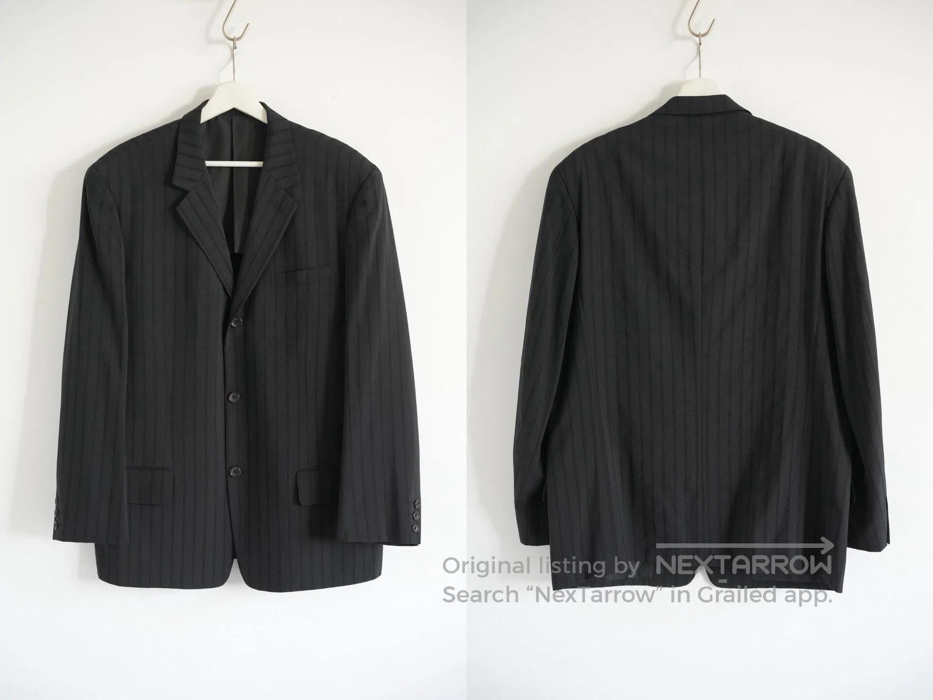 Y's for Men black pinstripe 9. Size US M / EU 48-50 / 2 - 2 Thumbnail
