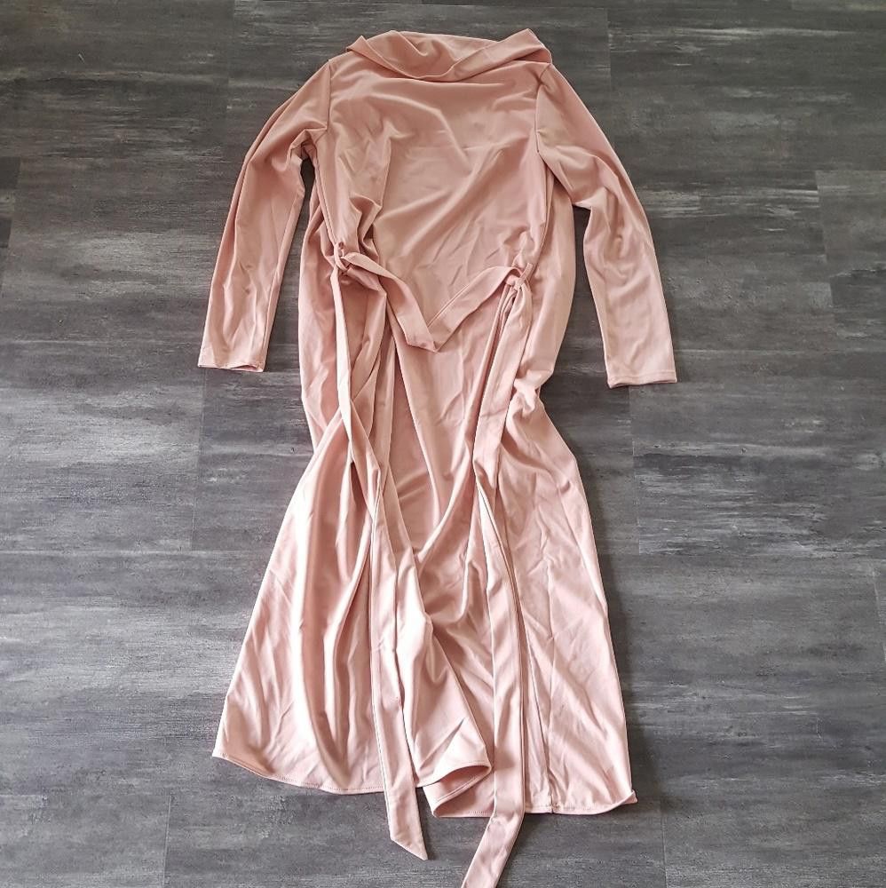 Designer Kitty Pink Long Dressy Draped Duster Size S / US 4 / IT 40 - 4 Thumbnail