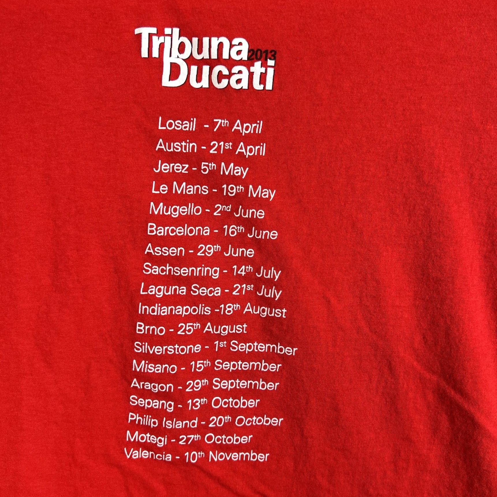 Vintage Ducati Corse Motorcycle Racing Shirt Adult 2XL Red Mens XXL 2013 Tribuna Size US XXL / EU 58 / 5 - 7 Thumbnail