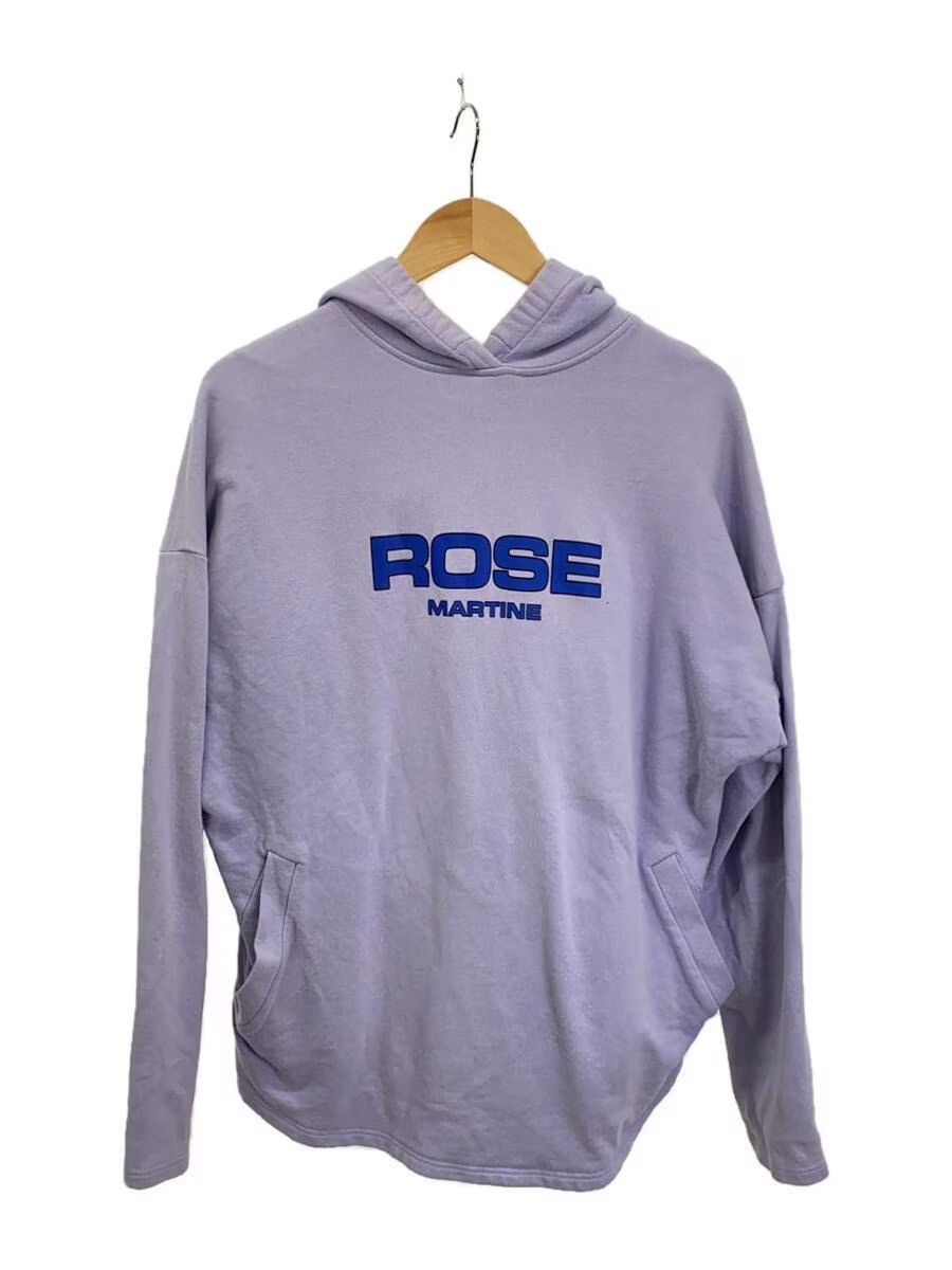 image of Martine Rose Asymmetrical Drop Shoulder Logo Hoodie in Purple, Men's (Size Small)