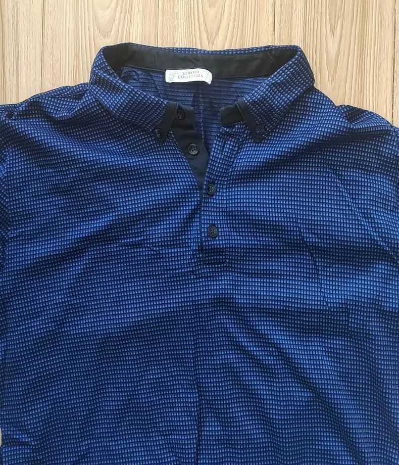 Versace Versace Thin plaid short-sleeved polo shirt Size US M / EU 48-50 / 2 - 3 Thumbnail