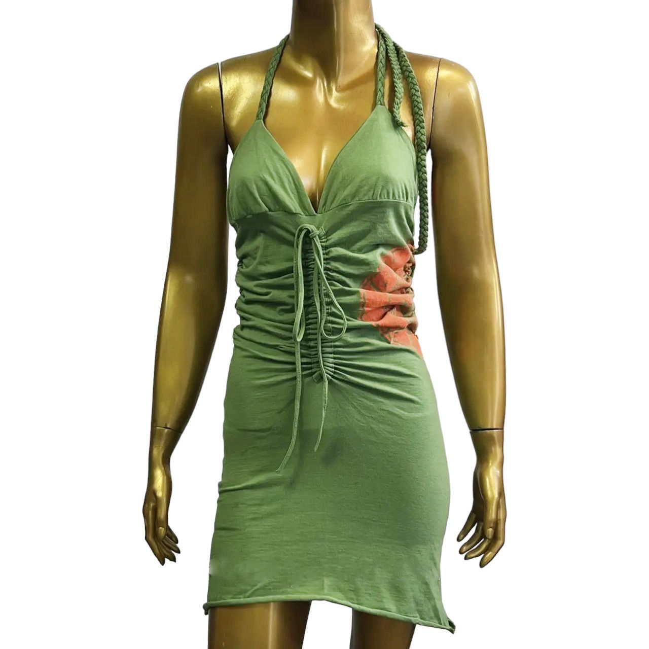 Other Womens Cotton Green Sundress sz S Halter Dress Size S / US 4 / IT 40 - 1 Thumbnail