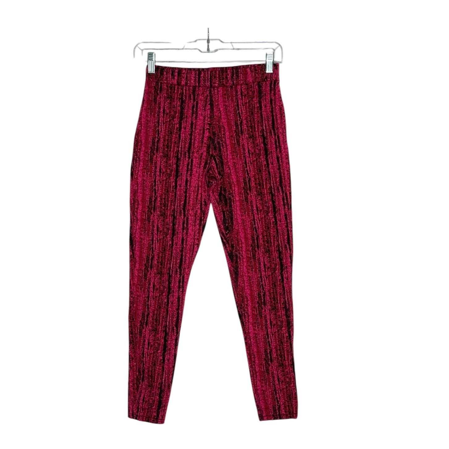 Zara ZARA pink black textured leggings size small Size 26" / US 2 / IT 38 - 1 Thumbnail