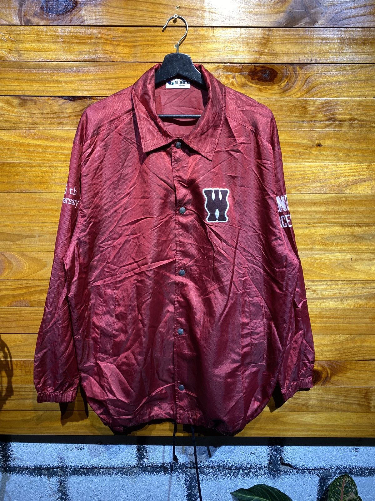 Mizuno Vintage All Sports Maroon Jacket – Snap Button Windbreaker Size US L / EU 52-54 / 3 - 3 Thumbnail