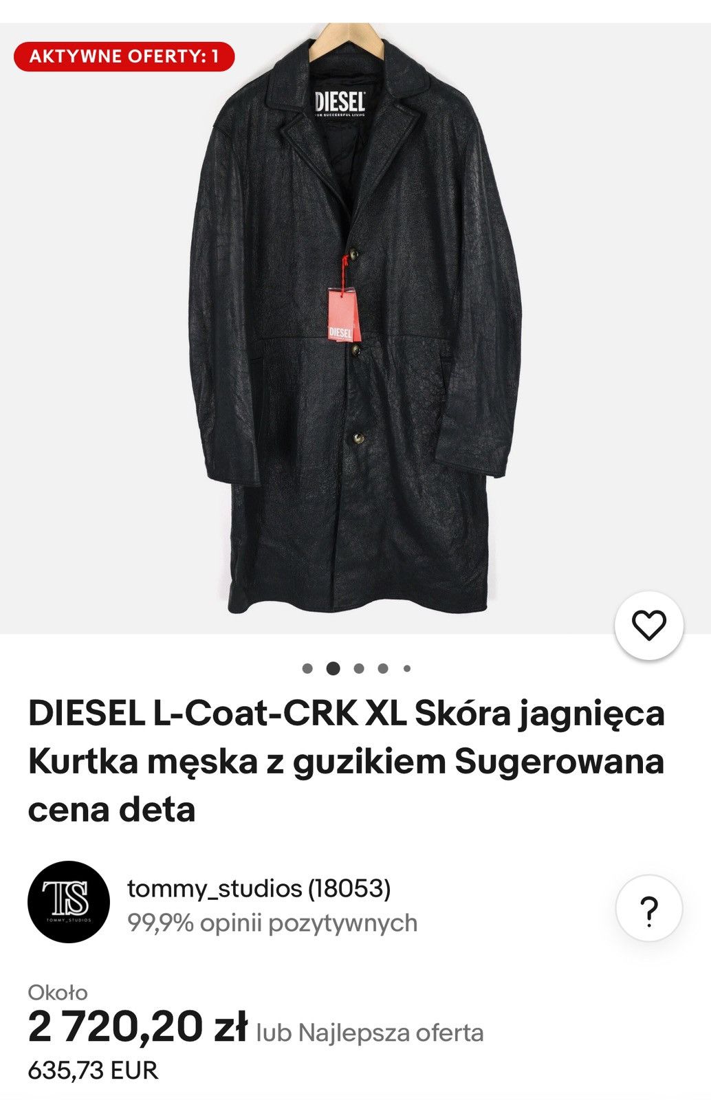 Diesel Diesel L COAT CRK Size US XL / EU 56 / 4 - 7 Thumbnail