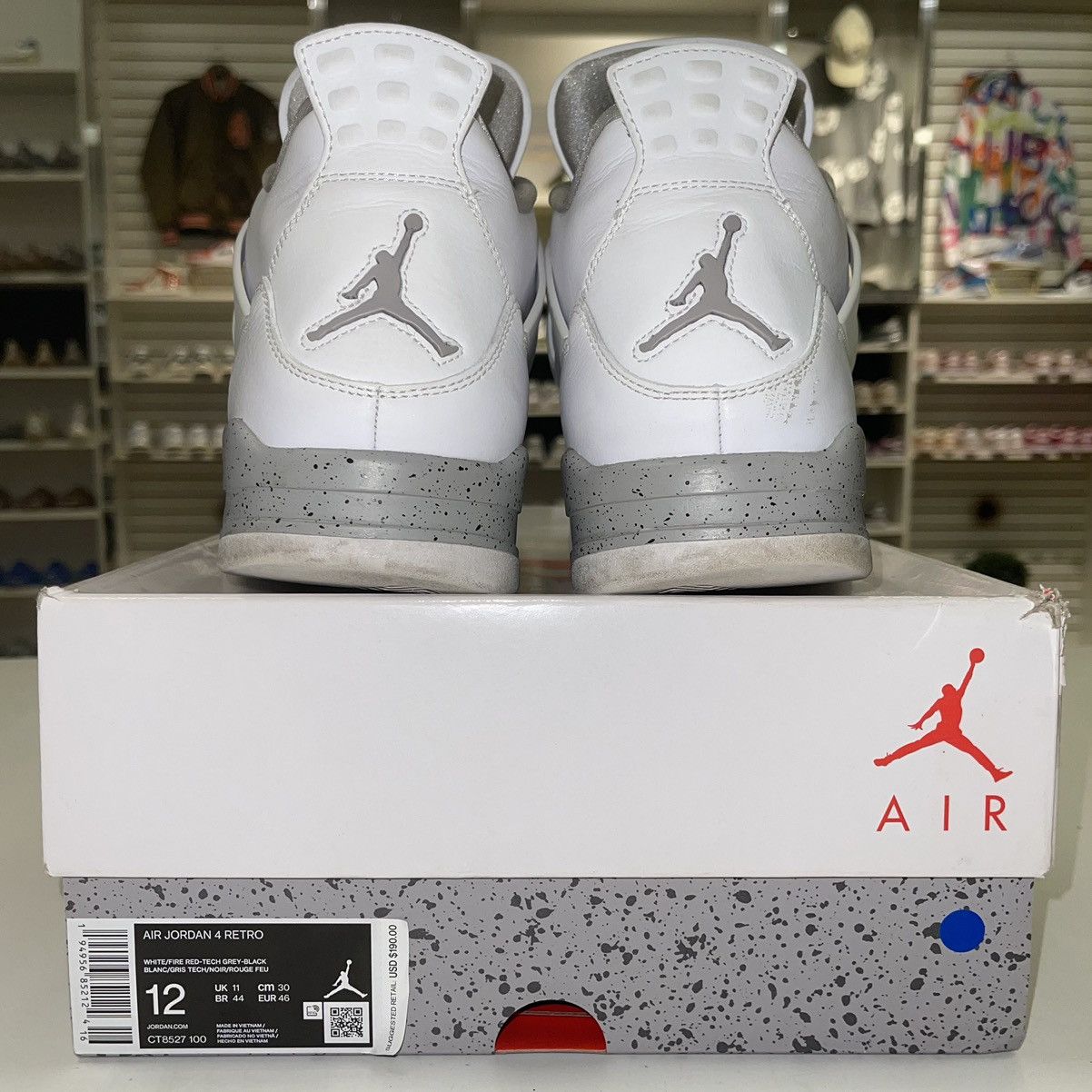 Jordan Brand Air Jordan 4 Retro 'White Oreo' WORN WITH BOX Size US 12 / EU 45 - 4 Thumbnail