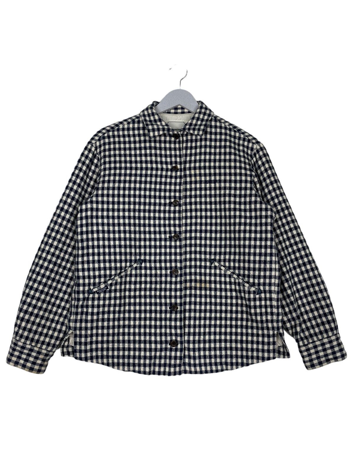 Issey Miyake × Japanese Brand × Mademoiselle Non Non 💥MADEMOISELLE NON NON CHECKED BUTTON JACKET Size US M / EU 48-50 / 2 - 8 Thumbnail
