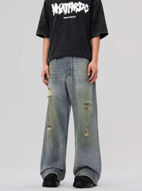 Japanese Brand Trendy high street washed distressed Dirtyfit jeans Size US 32 / EU 48 - 1 Thumbnail