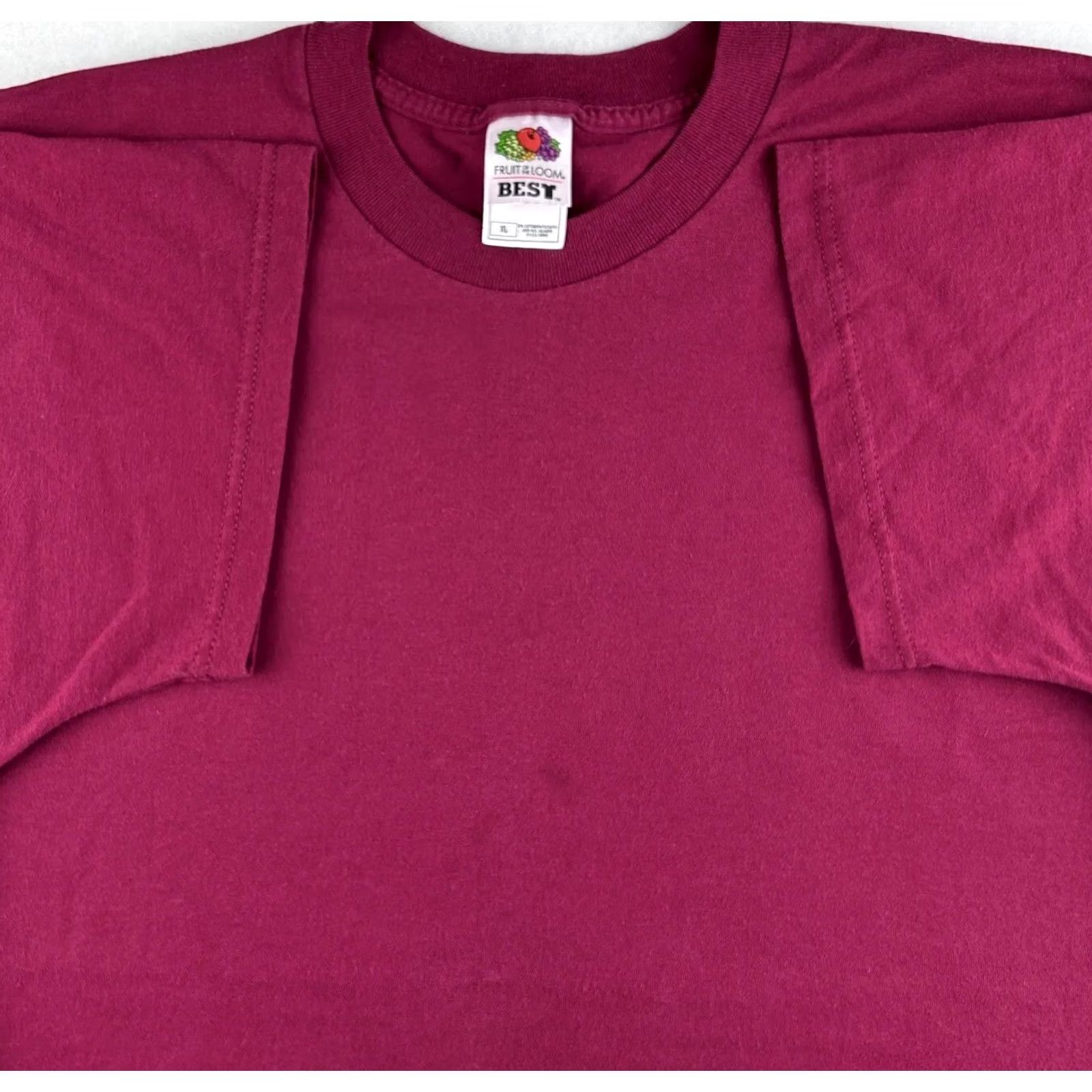 Fruit Of The Loom VINTAGE fruit of the loom best T-Shirt Mens XL Burgundy Red 90s 80s 90s Shirt Size US XL / EU 56 / 4 - 2 Thumbnail