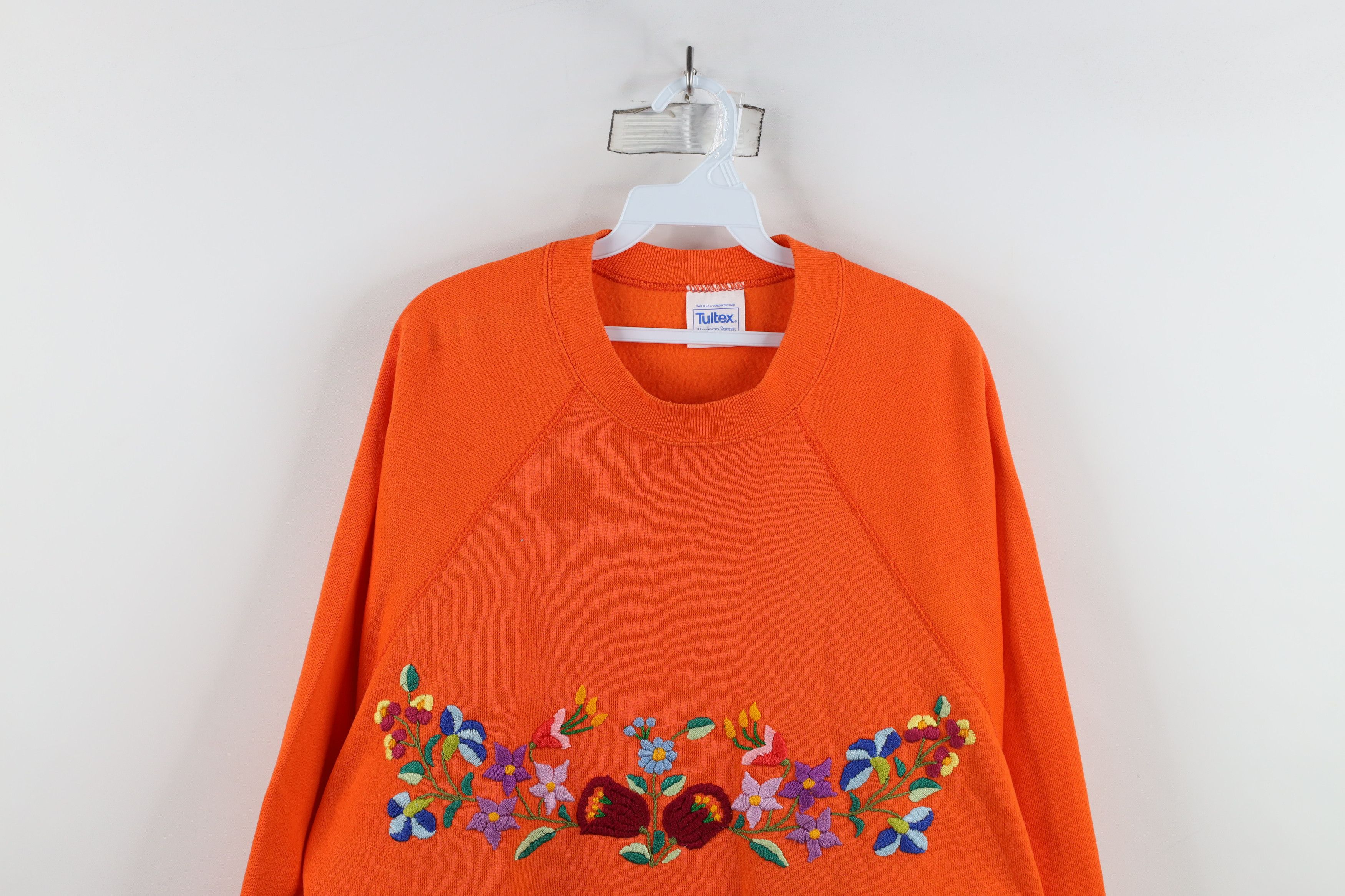Vintage Vintage 80s 90s Streetwear Embroidered Flower Sweatshirt USA Size XL / US 12-14 / IT 48-50 - 2 Thumbnail