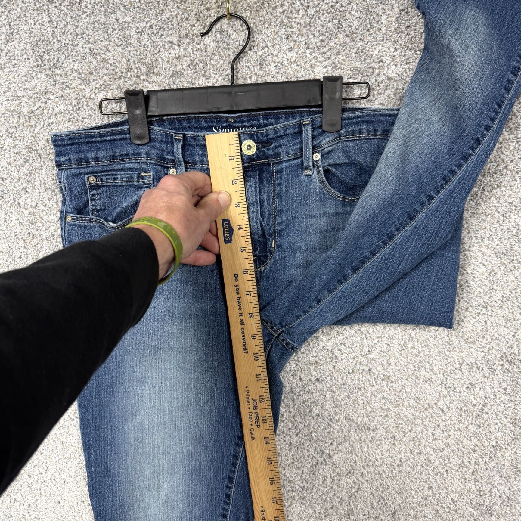 Vintage Levis Modern Slim Jeans Womens 12S 31x25 Blue Stretch Straight Denim Indie Size 34" / US 12 / IT 48 - 5 Thumbnail