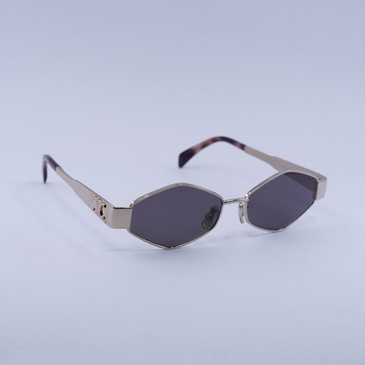Celine Celine CL40254U 28A Sunglasses Gold Geometric Frame Size ONE SIZE - 9 Thumbnail