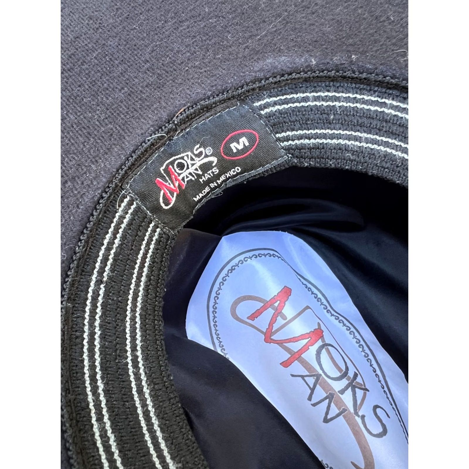 FELT MOKSMAN HATS Mexico 100% Wool Cowboy Hat Men's MEDIUM Black Felt CowBoy Hat Mens MEDIUM Wool Felt Black Cowboys Womens Mens Girls Size ONE SIZE - 5 Thumbnail