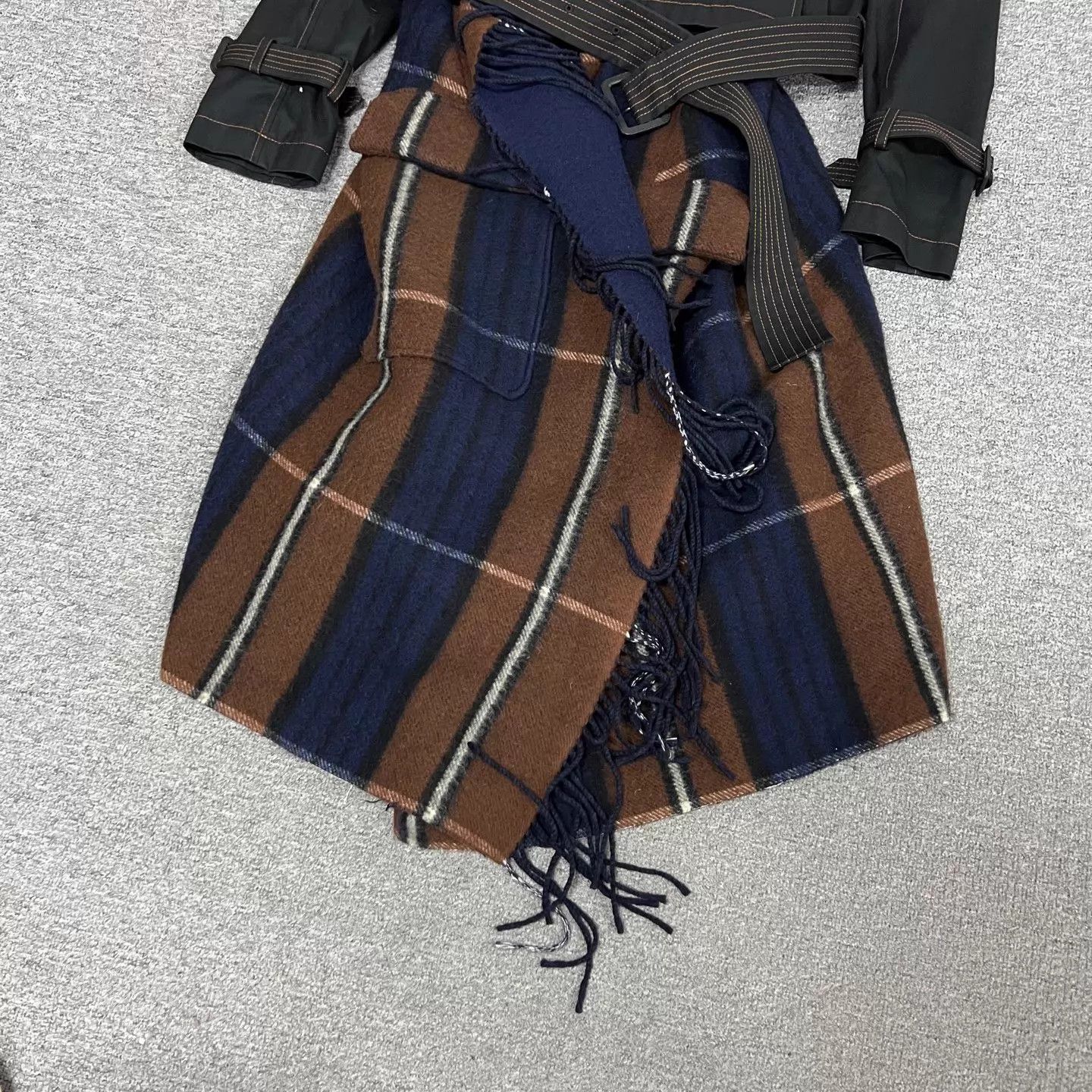 Loewe Loewe 2pc check fringe wool overcoat & leather Jkt 36 Size XS / US 0-2 / IT 36-38 - 6 Thumbnail