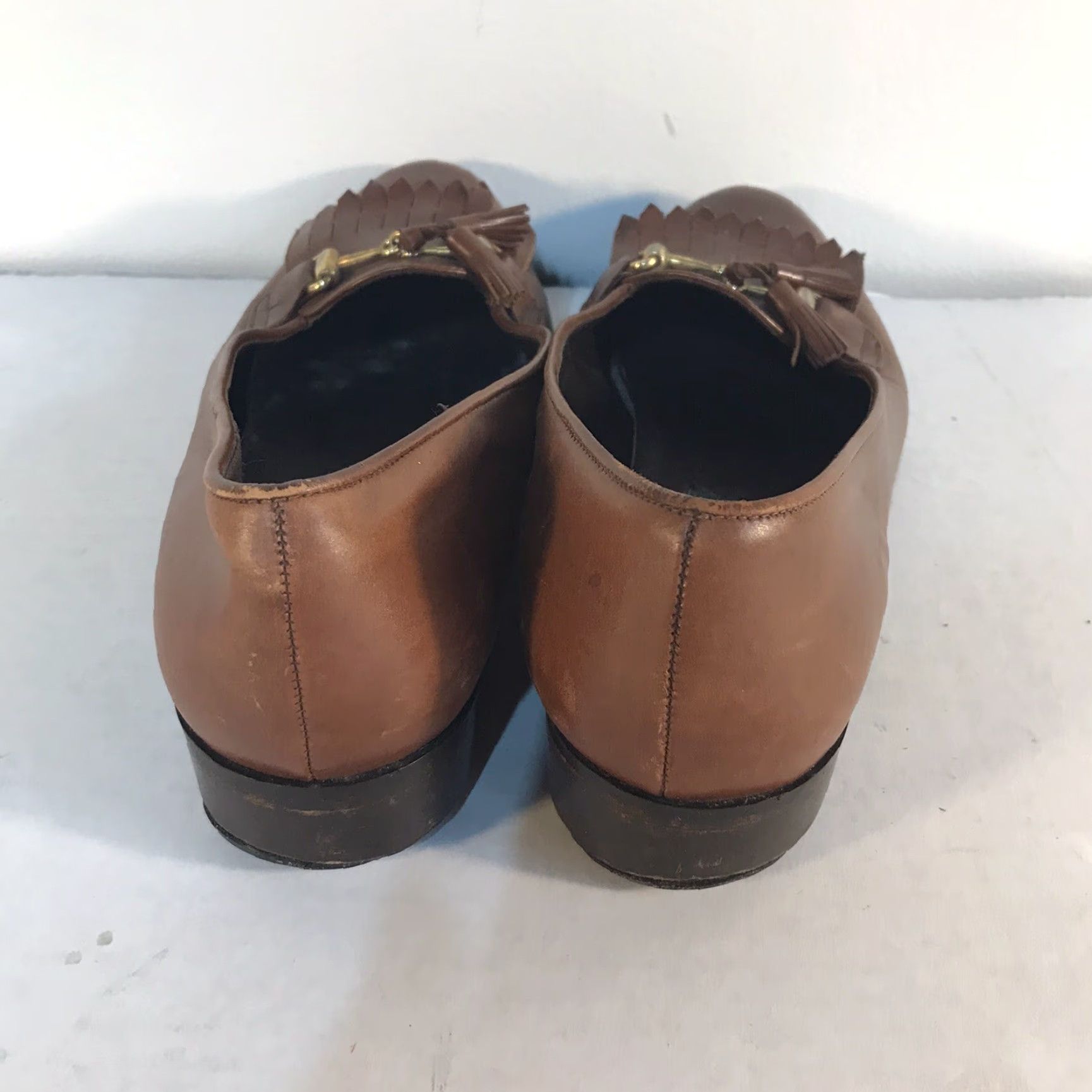 Vintage Almafi Italy Brown Leather Loafers with Tassels Womens Size 7.5B Size US 8 / IT 38 - 3 Thumbnail