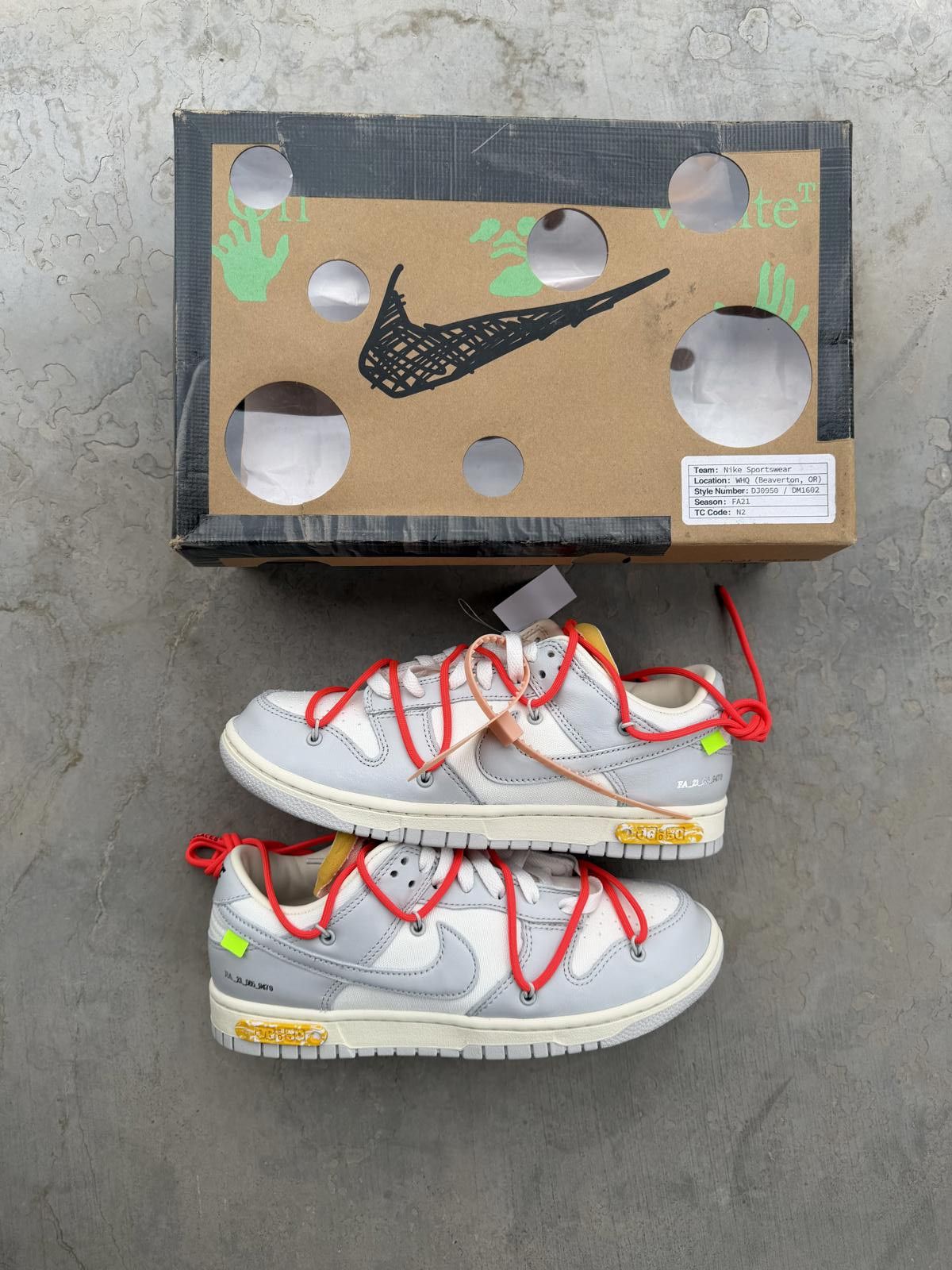 Nike Nike Dunk Low Off-White Lot 6 Size 8.5M DS OG All Size US 8.5 / EU 41-42 - 1 Thumbnail