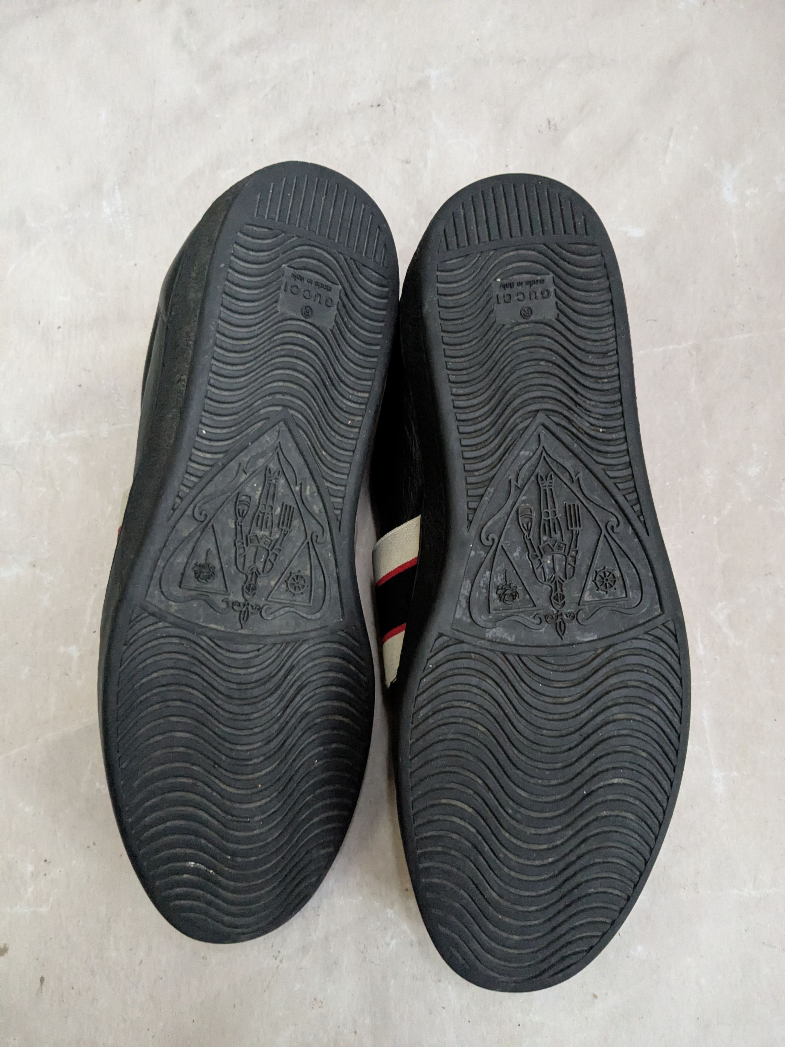 Gucci Gucci Ace Black Stripe Black 12 Low Tops Leather Size US 12 / EU 45 - 14 Thumbnail