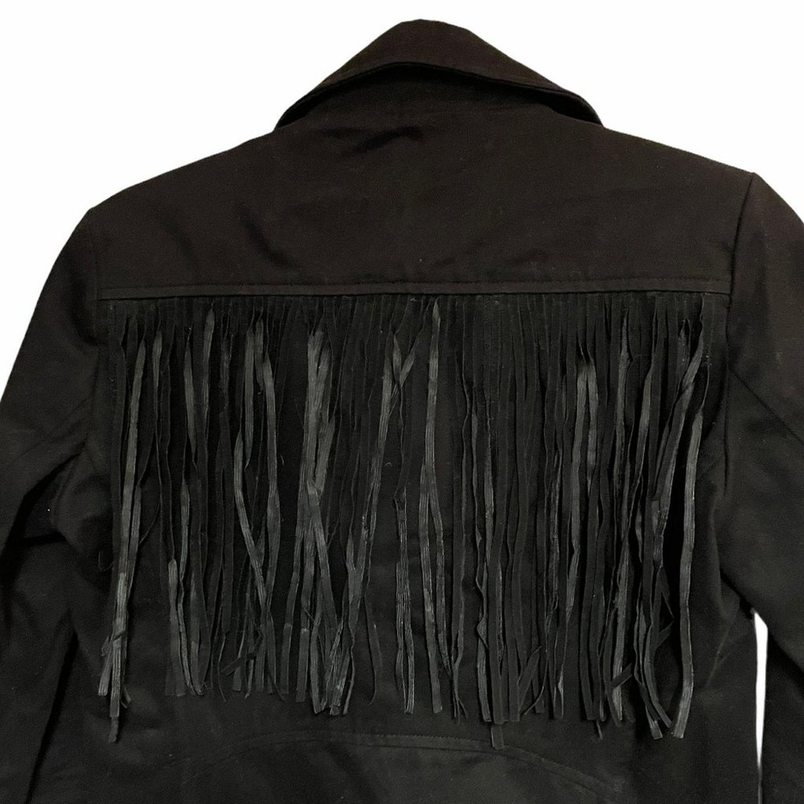 Timo Weiland Timo Weiland Black Fringe Moto Jacket Size XS / US 0-2 / IT 36-38 - 3 Thumbnail