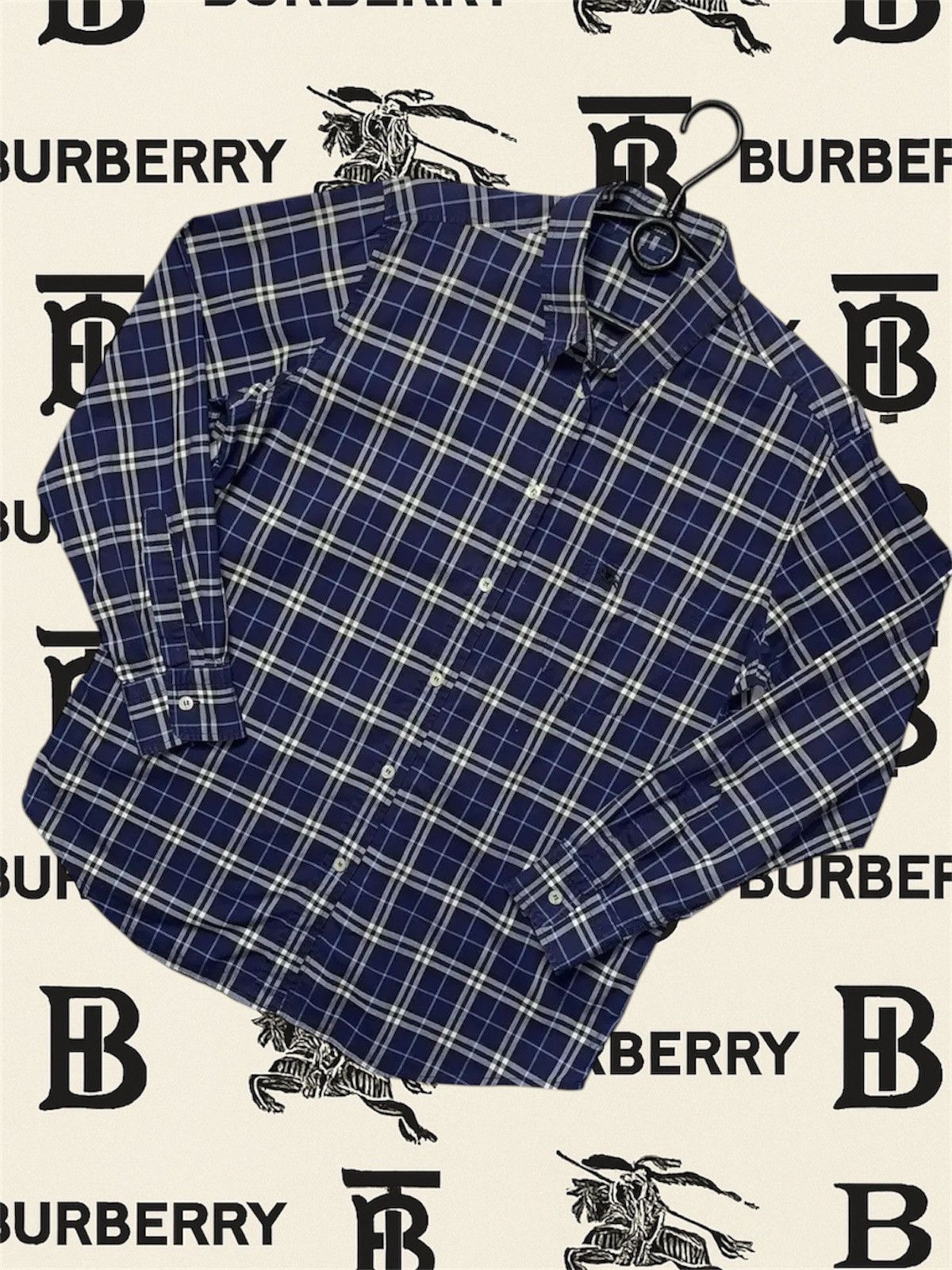 Burberry Vintage Burberry blue plaid shirt long sleeve women's rare Size XL / US 12-14 / IT 48-50 - 1 Thumbnail