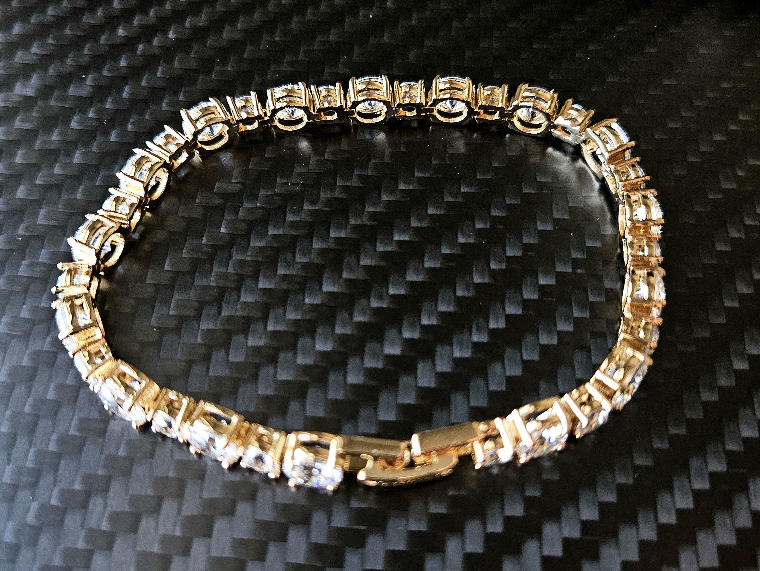 Givenchy 👑 Crystal Cubic Gold Tennis Bracelet Size ONE SIZE - 9 Thumbnail