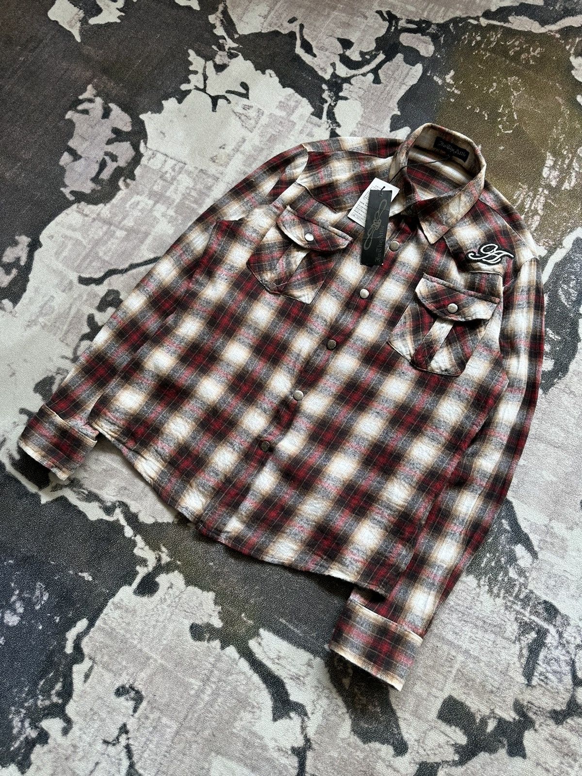 In The Attic 00's In The Attic shadow plaid shirt Size US M / EU 48-50 / 2 - 2 Thumbnail