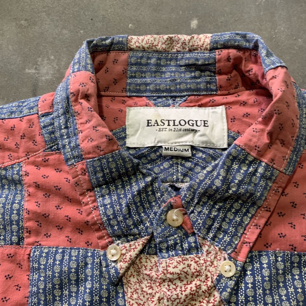 EASTLOGUE EASTLOGUE Red & Navy Patchwork Shirt Size US M / EU 48-50 / 2 - 3 Thumbnail