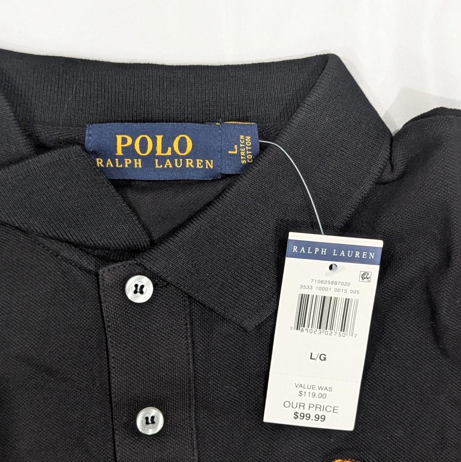 Polo Ralph Lauren Ralph Lauren Polo Bear Black Stretch Cotton Shirt Size L Size US L / EU 52-54 / 3 - 4 Thumbnail