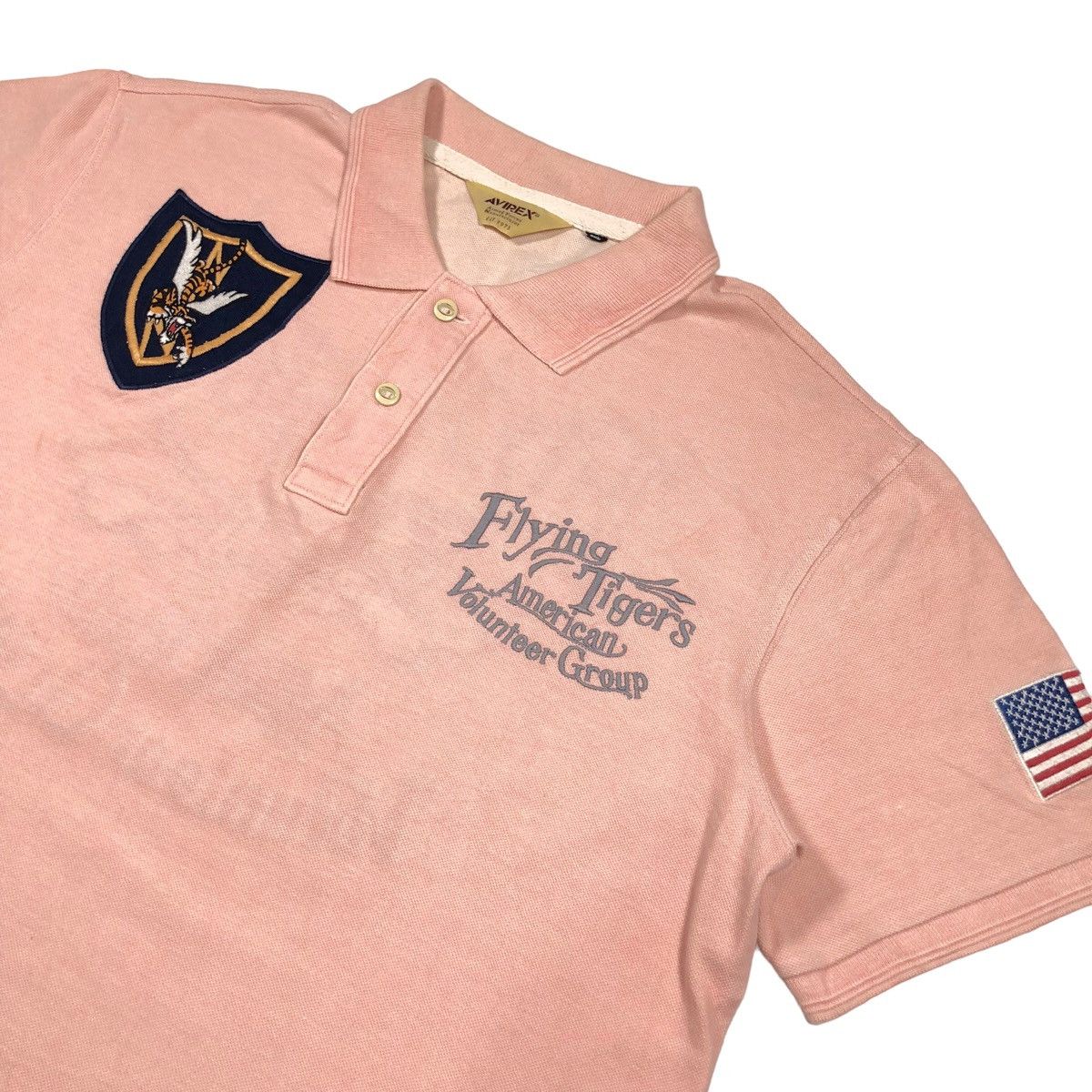Avirex Vintage Avirex Flying Tigers Big Embroidered Logo Polo Size US XXL / EU 58 / 5 - 7 Thumbnail