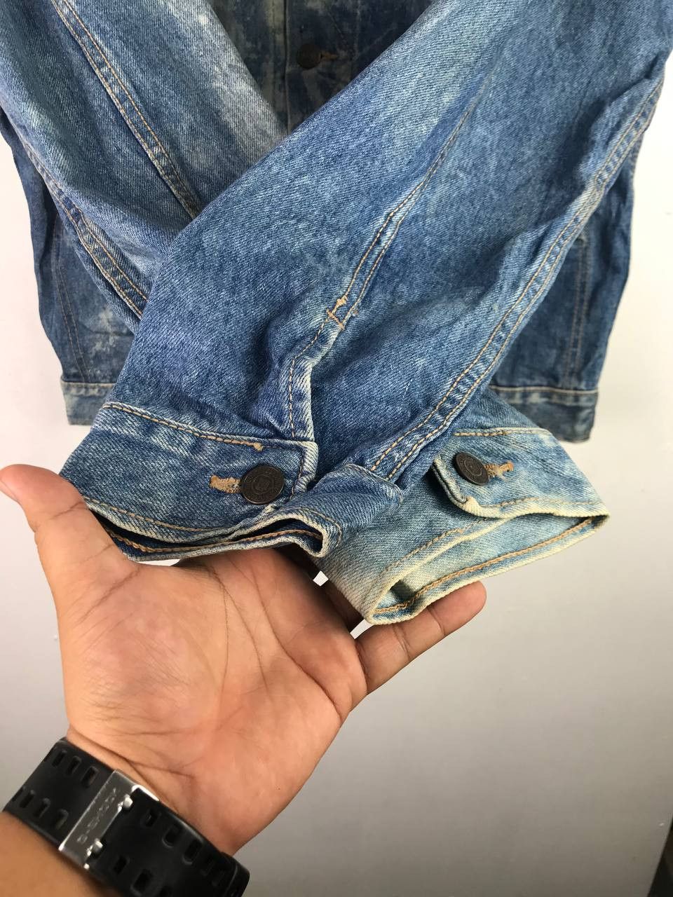 Big John Vintage Distressed 90's Big John Denim Jacket Rare Design Size US L / EU 52-54 / 3 - 8 Thumbnail