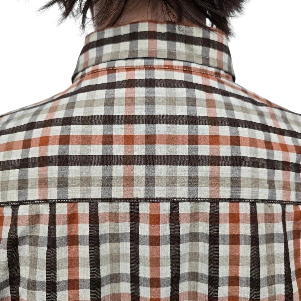 Johnston & Murphy Johnston & Murphy Shirt 2XL Brown Checked Button down L/S Size US XXL / EU 58 / 5 - 9 Thumbnail