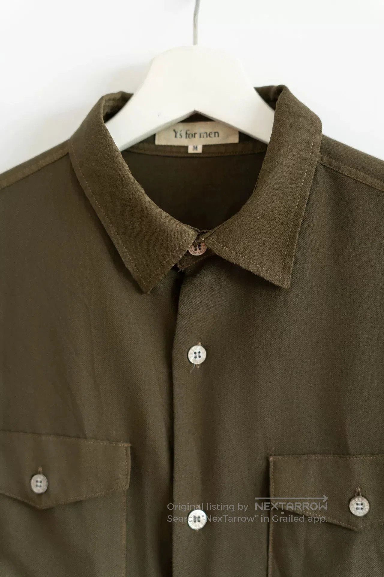 Y's for Men Yohji Yamamoto Olive Green Wool Shirt. Size US M / EU 48-50 / 2 - 3 Thumbnail