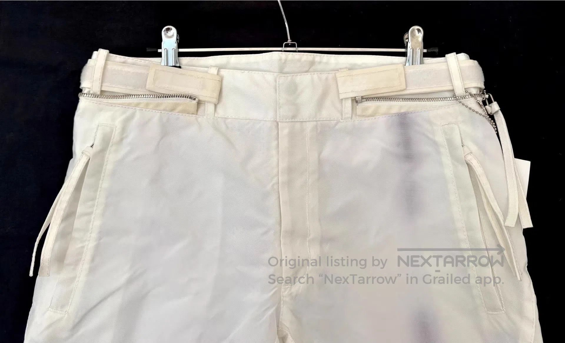 KANGHYUK White Casual Pants w/ Knee Patches & Red Stitching. Size US 34 / EU 50 - 8 Thumbnail