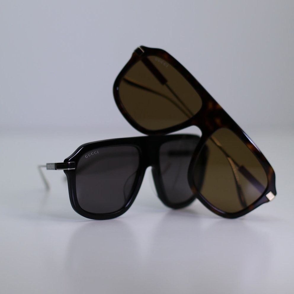 Gucci NEW Gucci Sunglasses GG1309S 005 Shiny Black Grey Shield Men Size ONE SIZE - 10 Thumbnail